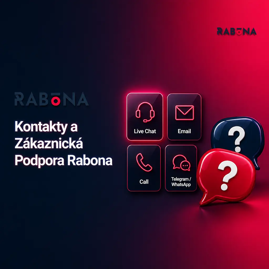 Kontakty a zákaznická podpora Rabona – živý chat, e-mail a FAQ nonstop 24/7