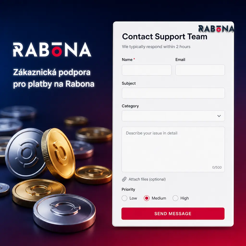 Zákaznická podpora Rabona pro platby: živý chat, e-mail a časté dotazy k vkladům a výběrům 24/7